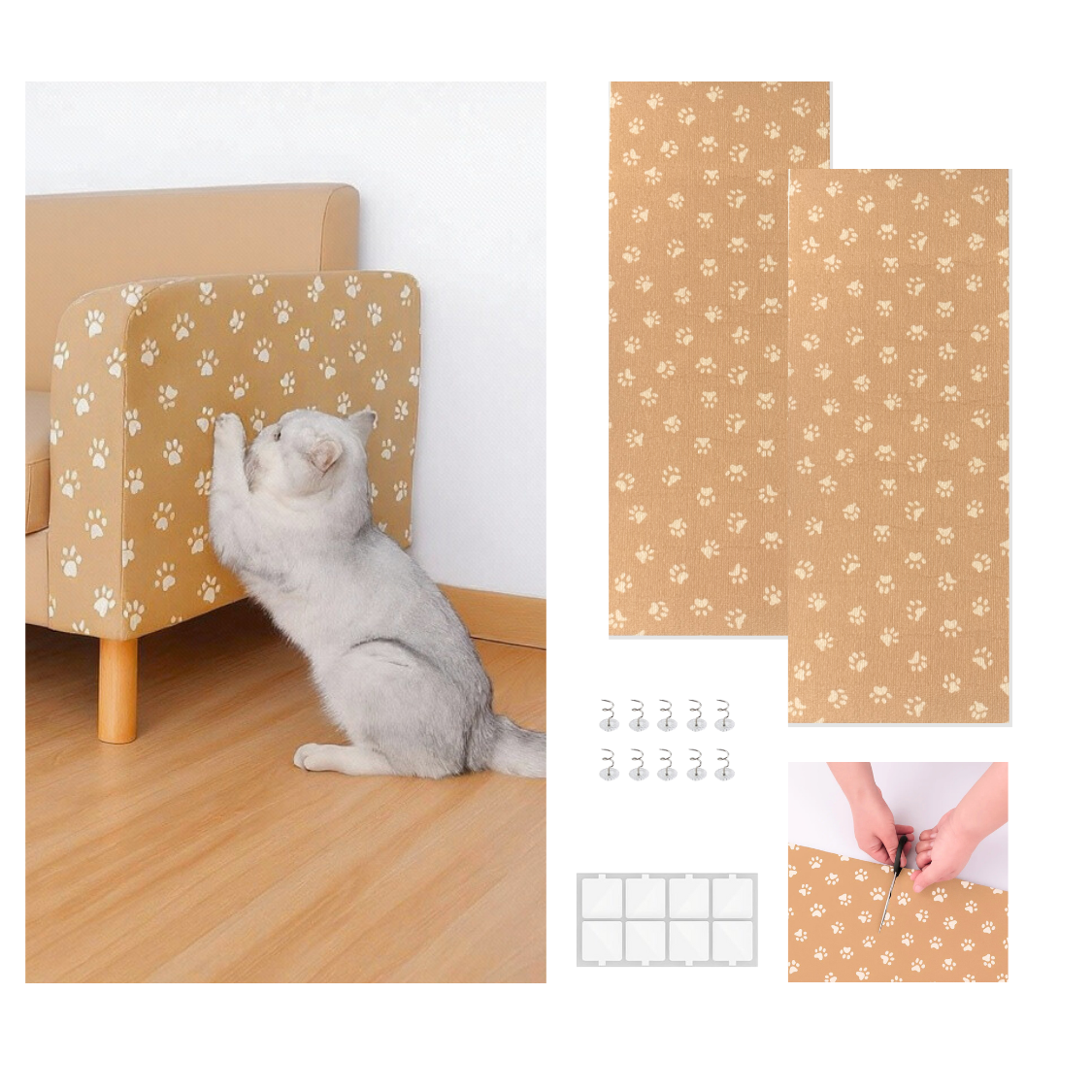 2pk Trimmable DIY Cat Scratching Mat