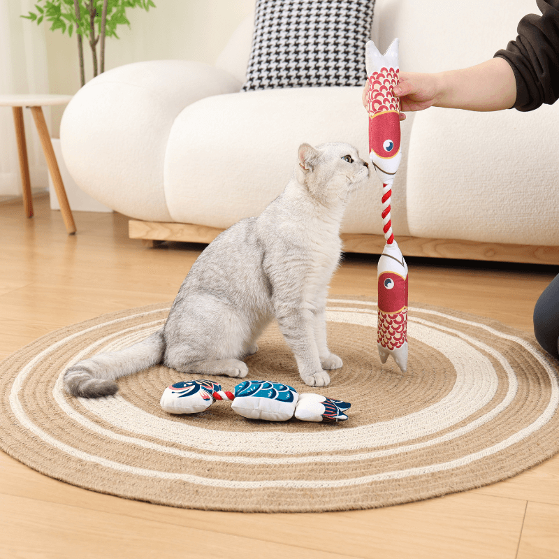 Cat fish toy with catnip sales