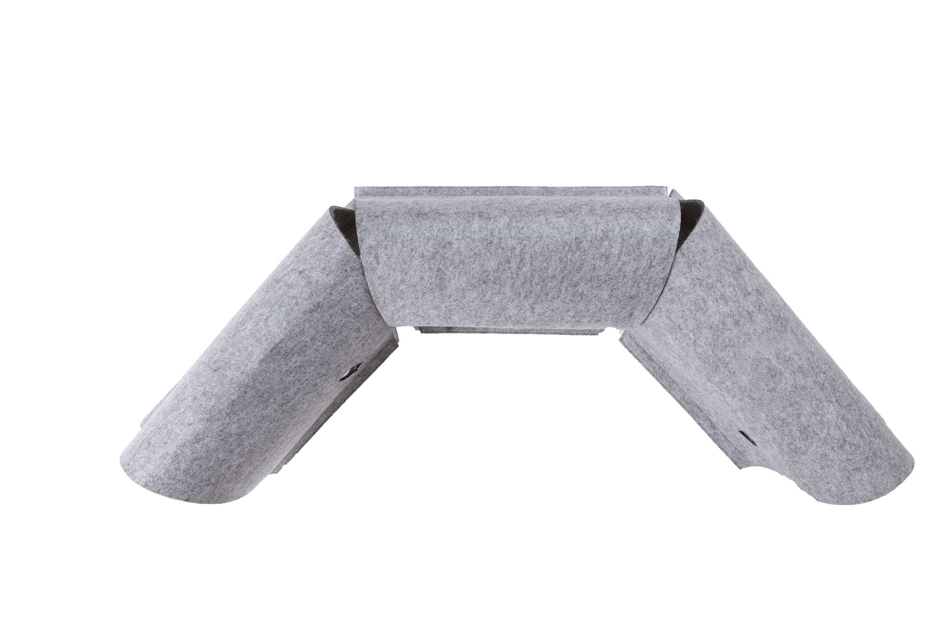 Modular cat tunnel with felt structure, scratch-friendly design, and versatile configuration for play and rest.