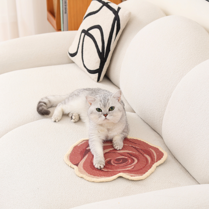 Natural Sisal Rose Flower Cat Scratching Mat