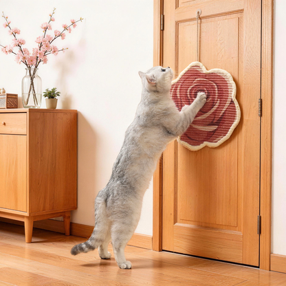 Natural Sisal Rose Flower Cat Scratching Mat