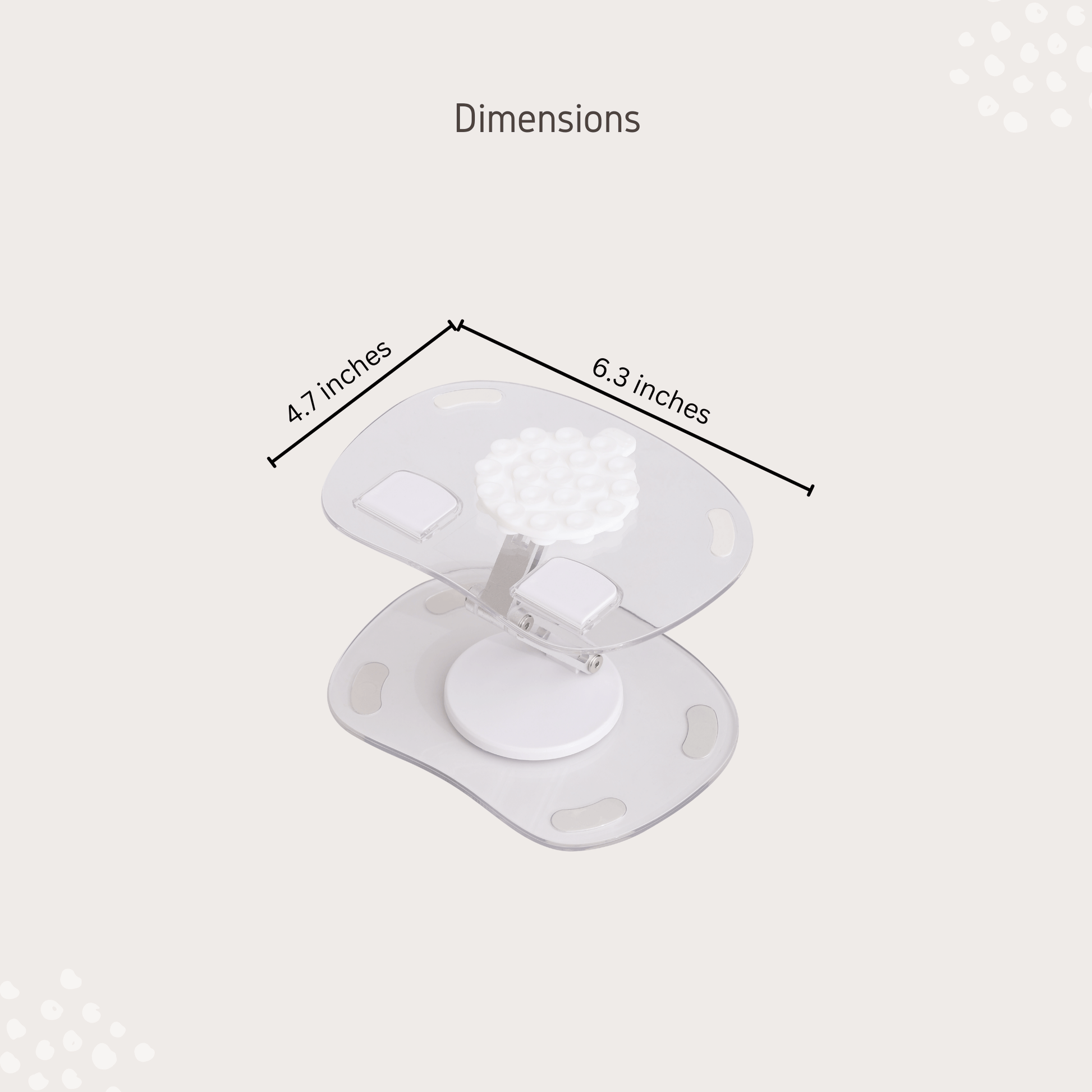 Multi-Angle Adjustable Feeding Stand dimensions: 6.3 inches by 4.7 inches, designed for optimal cat dining experience.