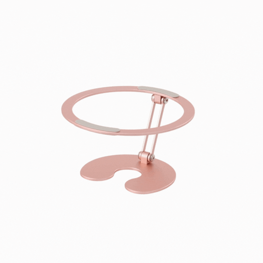 Adjustable multi-angle pet bowl stand in stylish pink design, perfect for elevating mealtime comfort for pets.
